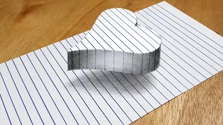 Easy 3D Trick Art - Floating Heart Illusion Drawing!