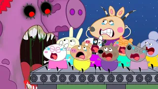 Peppa, Rebecca, Danny, Suzy... play games in the spooky factory!!! | Peppa Pig Funny Animation