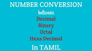 NUMBER CONVERSION IN TAMIL | Digital Electronics