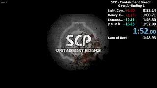 SCP: Containment Breach Any% Gate A Ending 1 Speedrun in 1:52 | SCP Containment Breach Speedrun