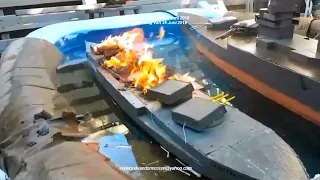 Wooden Model Ship Burning: Battleship Tegetthoff