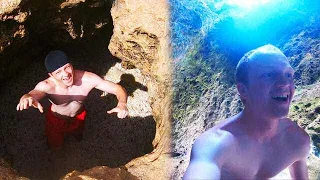 FINDING SECRET UNDERWATER CAVES! *INSANE*