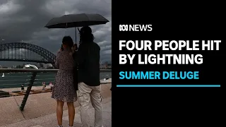 Four people hit by lightning as powerful storm sweeps across Sydney | ABC News