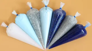 Making BlueSilver Slime with Piping Bags! Most Satisfying Slime Video★ASMR★#ASMR#PipingBags