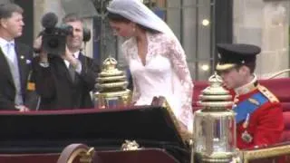 William and Kate leave Westminster Abbey