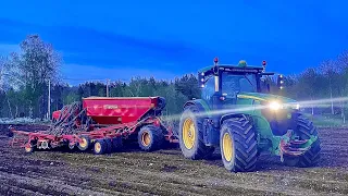 Cab View | John Deere 7310R + Väderstad Rapid 600c | Sowing oats/peas