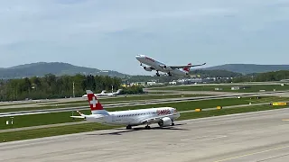 7 Minutes of Nonstop Takeoffs I Zurich Airport Plane Spotting