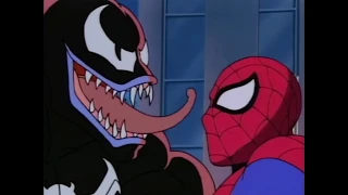 Человек паук встречает Венома.  Человек-паук Spider-Man  Мультфильм 1994