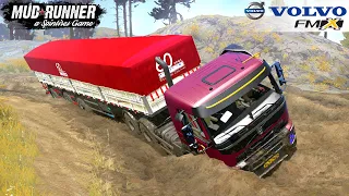 Spintires: MudRunner - VOLVO Semi Truck Falls Into A Deep Pit Off-road