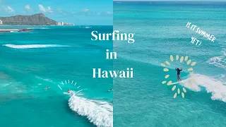 【4K】Waiting for summer 🌊 Surfing at Ala Moana Courts, Hawaii / Mavic3