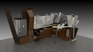 Kitchen assembly animation. (Blender)