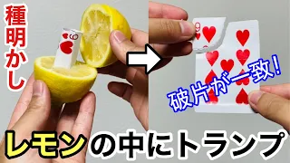 【種明かし】レモンの中にトランプが瞬間移動する手品！プロ級マジックを徹底解説！card in lemon Magic trick explanation