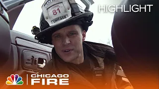 Severide, Casey and 51 Arrive at a Car Crash Where a Driver Is Pinned Under a Casket - Chicago Fire