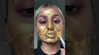 100 Layers of Gold Facemask⚡️ #facemask #goldface #makeup #kaykisscountdown #100layerschallenge #osm