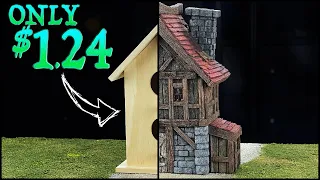 I turned a DOLLAR STORE BIRDHOUSE into an EPIC FANTASY HOUSE (D&D Crafting)