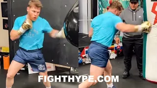 CANELO “CHOP DOWN” BIVOL TRAINING FIRST LOOK; DRILLS MONSTER KNOCKOUT SHOTS FOR SHOWDOWN