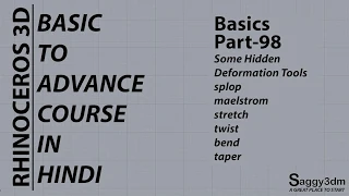 Rhino Basics in Hindi - 98 Some (6) hidden commands of deformation (with detailed explanation)