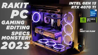 Rakit PC Gaming Editing All-Black Pakai Intel Gen 13 i7 13700F dan RTX 4070 TI! FT NZXT H9 Flow