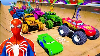 GTA V SPIDERMAN, GODZILLA x KONG, MCQUEEN CRAZY, POPPY PLAYTIME, Big & Small Long Lightning Mcqueen