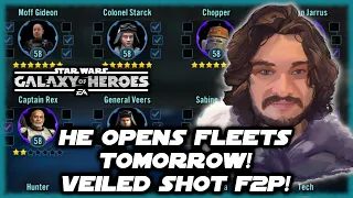 Free to Play at 4 Weeks - Veiled Shot is About To Start Fleet Arena!  Star Wars Galaxy of Heroes