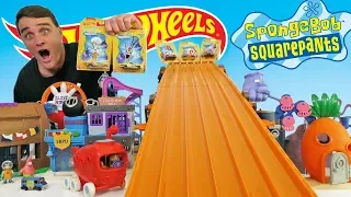 SpongeBob Hot Wheels Super Six Lane Bikini Bottom Race ! || Toy Review || Konas2002