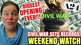 CIVIL WAR SETS RECORD OPENING FOR A24, Godzilla X Kong Passes $400M Worldwide!