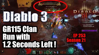 [Diablo 3] Clan Finished GR115 with 1.2 Seconds to Spare! (Season 21)