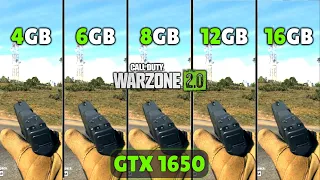 Cod Warzone 2.0 - 4GB vs 6GB vs 8GB vs 12GB vs 16GB Ram ft. GTX 1650