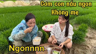 Hằng Biển Mang Cơm Trưa Cho Mẹ Thơm Đi Nhổ Mạ