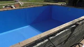 Строительство бассейна из полипропилена размерами 6*3,75*1,5 м.