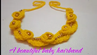 Baby hairband #beautiful #amazing #simpal pattern #crochet a new design baby hairband