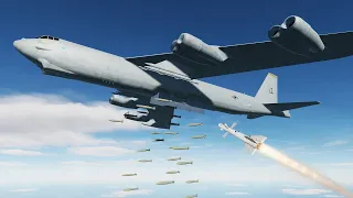Shot Down Boeing B-52 Bombing Strike Mission - Su-57 Defending - DCS World