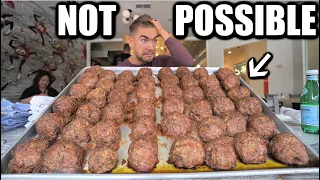 "NOT EVEN POSSIBLE" ATTEMPTING THE HARDEST MEATBALL CHALLENGE | Joel Hansen