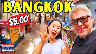 $5 Breakfast STREET FOOD Challenge in Thailand!🇹🇭(It's INSANE!)