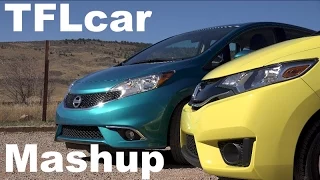 2015 Honda Fit vs Nissan Versa Note TFL4K Mashup Review: Fun v Frugal