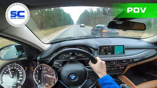 BMW X6 F16 2015 35iX 306Hp 225Kw POV Test Drive on ROAD / Great Acceleration
