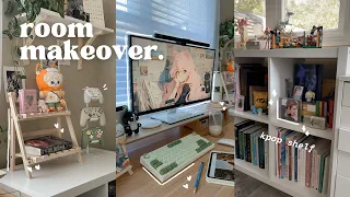 aesthetic & cozy room makeover 🎀 desk setup, kpop shelf, unboxing controller + desk accessories 🎮🎧