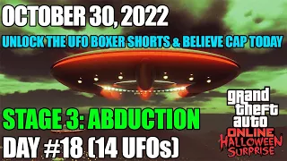 UFO Locations Day #18: October 30, 2022 | 14 UFOs, Unlock UFO Boxer Shorts & Glow Believe Cap Today!