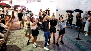 WEDNESDAY. BLACK MIST. BEAUTIFUL PASSION BUSKING IN THE RAIN. HONGDAE STREET.