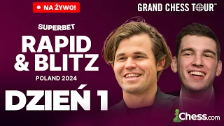 Magnus CARLSEN vs. Jan-Krzysztof Duda! Grand Chess Tour - Superbet Rapid&Blitz Poland 2024 | Dzień 1