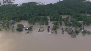 Houston police out continue rescue efforts following severe weather in the area