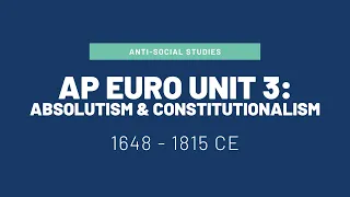 AP Euro: Unit 3 Introduction