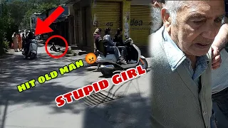Stupid scooty girl hit old man 😡 main side  per chal raha tha 😔New trip planing on Ns 125