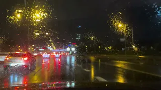 Rainy night driving in Istanbul
