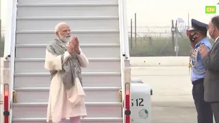 PM Narendra Modi arrives in New Delhi after concluding his visit to Italy and UK