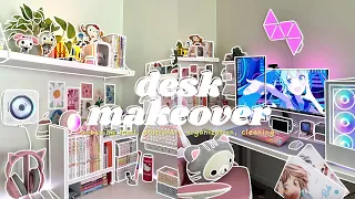 aesthetic desk makeover 2022 ☆ | unboxing haul, stationary organization [ gamer & streamer ]