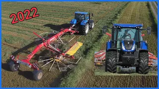 Nahrabování Vojtěškové Senáže 2022 | New Holland T7.230 + John Deere 6430