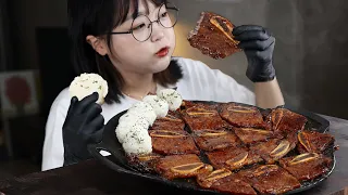 LA Galbi (grilled beef ribs)🍖| MUKBANG ASMR
