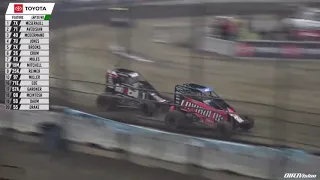 Jade Avedisian and Thomas Meseraull contact incident with Xtreme Outlaw Midgets at Dubuque