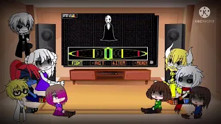 Undertale reacts to Distorted Gaster fight